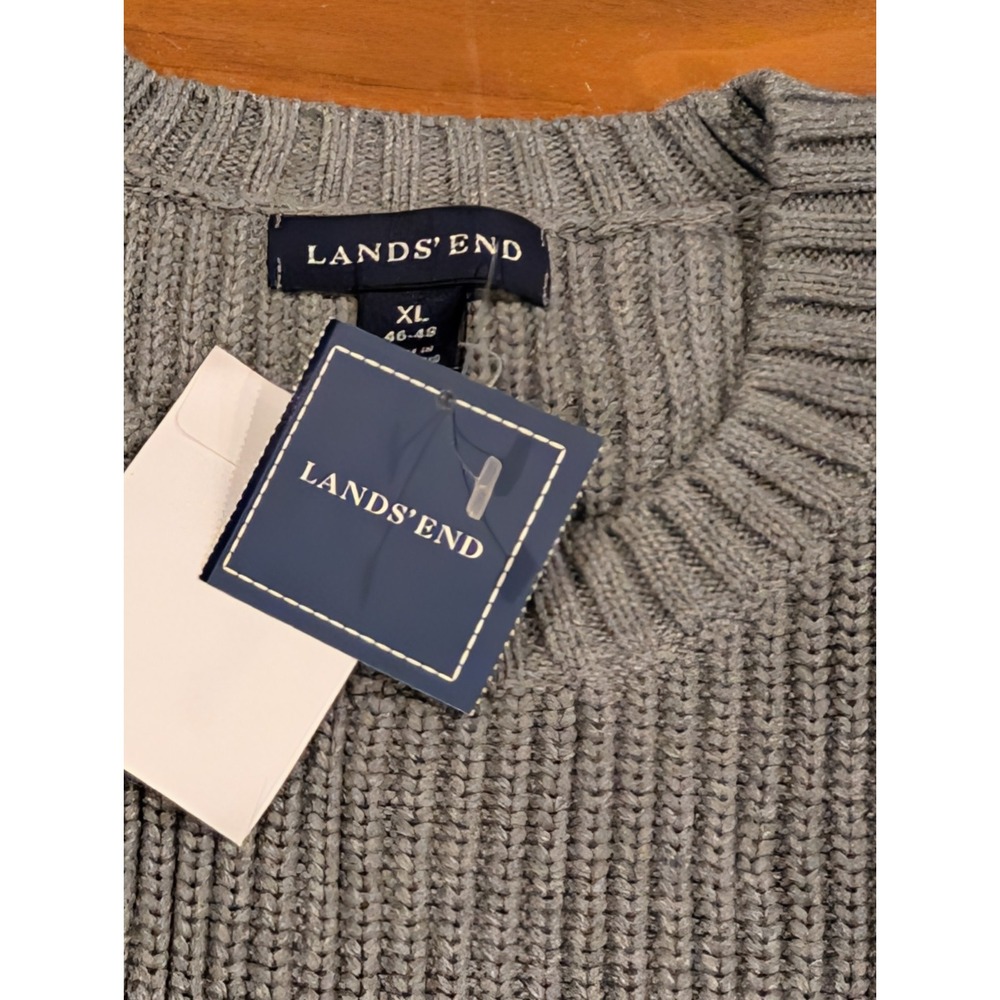 NWT Lands' End Sweater Mens XL 46-48 Heavyweight Thick Cotton Fisherman NEW 2008